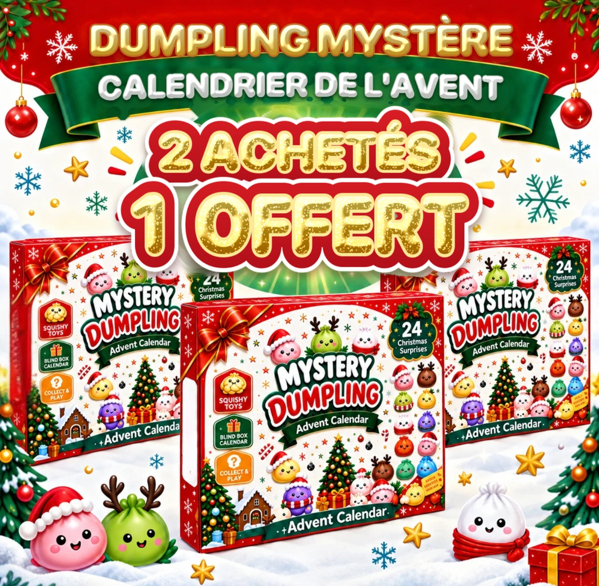 🎄 Calendrier de l’Avent Dumpling Squishy 2026