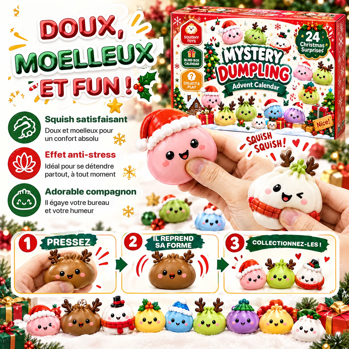 🎄 Calendrier de l’Avent Dumpling Squishy 2026