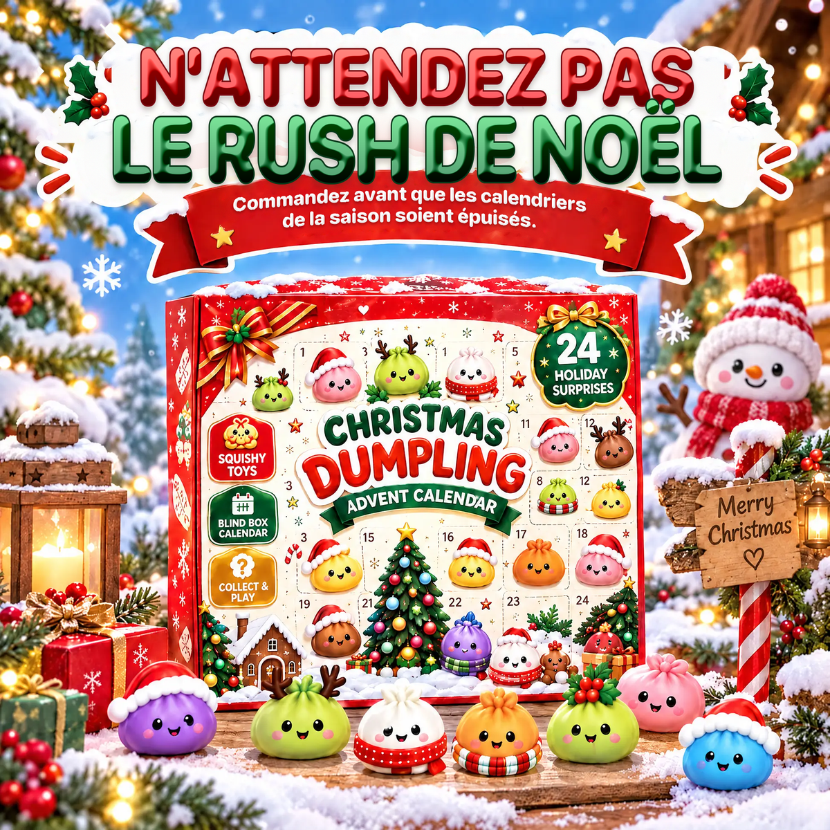 🎄 Calendrier de l’Avent Dumpling Squishy 2026